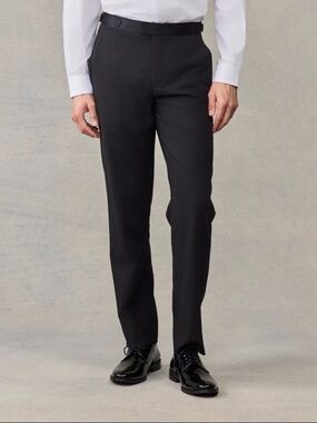 Men's Nordstrom Black Tuxedo Dress Pants with Adjustable Side Tabs
